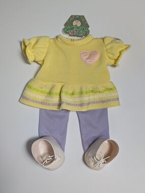 Vtg Cabbage Patch Kids Doll Clothes Dress, Tights & Shoes